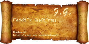 Fedák György névjegykártya