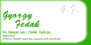 gyorgy fedak business card