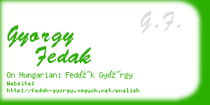 gyorgy fedak business card